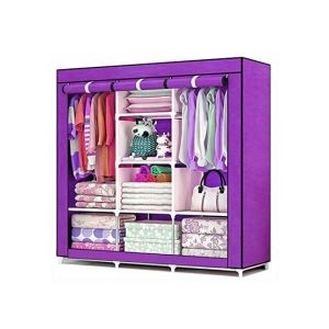 Israr Mall 3 Door Collapsible Wardrobe Purple