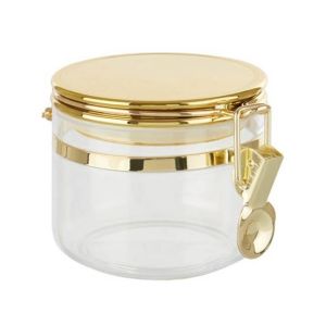 Premier Home Gozo Small Round Canister With Gold Clip (1402687)