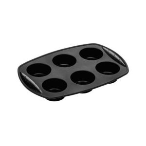 Premier Home Silicone Muffin Mould Black - 6 Cup (805195)