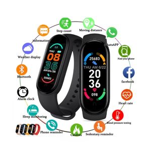 Jtechzone Band M6 Fitness Smartwatch Black