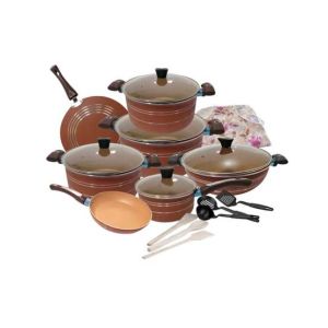 king Bazar Marble Coated Non Stick Jumbo Set (19 pcs)