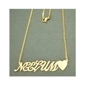 King Neelum Name Gold Platted Necklace