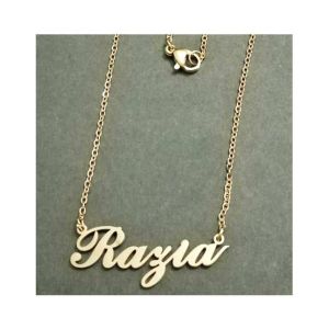 King Razia Name Gold Platted Necklace