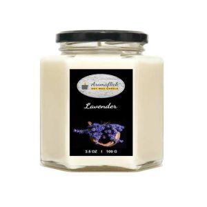 Aromaflick Lavender Hexagonal Jar Soy Candle