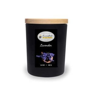 Aromaflick Lavender Soy Glass Candle - Black