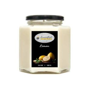 Aromaflick Lemon Hexagonal Jar Soy Candle