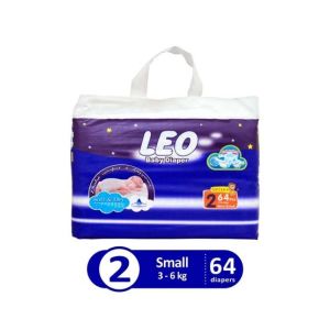 Leo Blue Baby Diaper Small 3-6 KG Pack Of 64