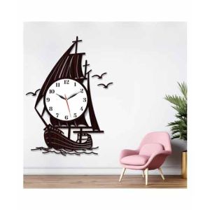 LookNBuy 3D Wooden Wall Clock (0014)