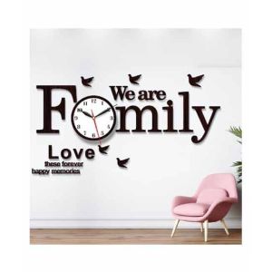 LookNBuy 3D Wooden Wall Clock (0015)