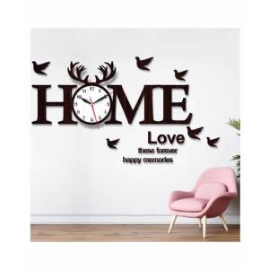 LookNBuy 3D Wooden Wall Clock (0016)