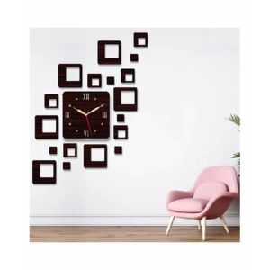 LookNBuy 3D Wooden Wall Clock (0019)