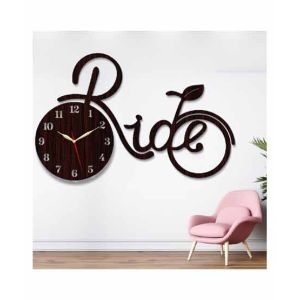 LookNBuy 3D Wooden Wall Clock (0020)