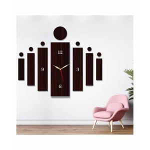 LookNBuy 3D Wooden Wall Clock (0021)