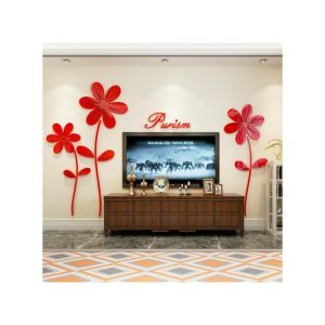 LookNBuy Crystal Petal Flower Acrylic Wall Art (0081)