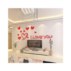 LookNBuy Love You With Hearts Acrylic Wall Art (0059)