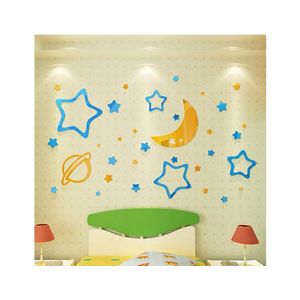 LookNBuy Moon Stars Acrylic Wall Art (0057)