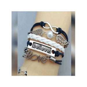 Scenic Accessories Braided Leather Love Note Adjustable Bracelet (SAB-008)