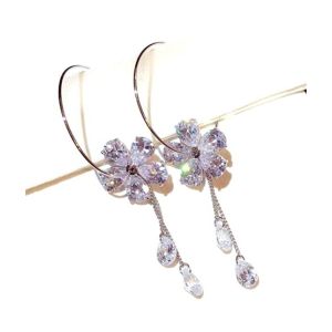 Luxurify Crystal Flower Earrings For Women