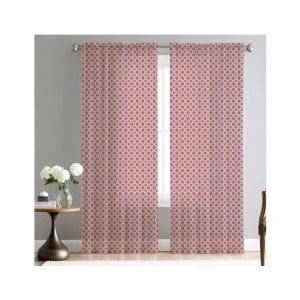 Maguari Banarsi Net Curtain Pink Dots