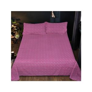 Maguari Circle Dots Design Double Bed Sheet Pink (0336)