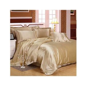 Maguari Soft Silk Shine Comforter Bed Set Light Brown