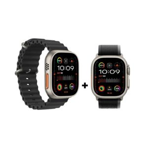 MoboPro HW69 Ultra 2 Dual Straps Smart Watch-Black &amp; Silver