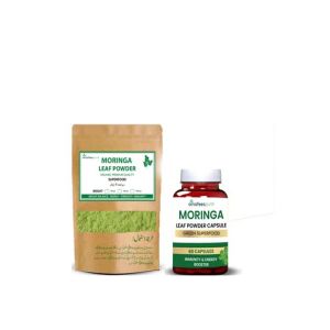 Alnafeespure Moringa Leaf Powder With 60 Moringa capsule