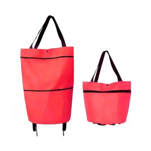 Muzamil Store Foldable Grocery Bags With Wheels