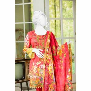 Naayaab Crimson Red Lawn Unstitched 3 Piece