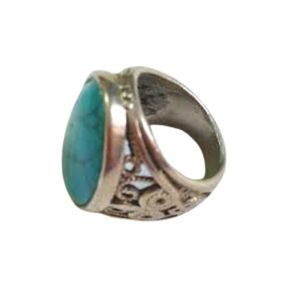 Natural Feroza Gemstone With Chandi Ring