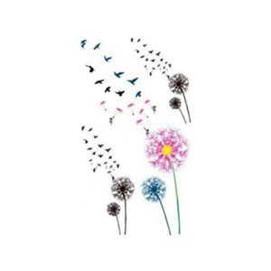 Ferozi Traders Fly Birds With Flower Transient Tattoo Sticker