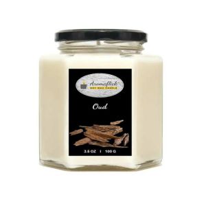 Aromaflick Oud Hexagonal Jar Soy Candle