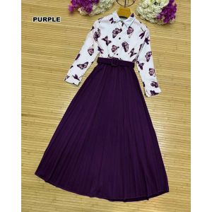 Pista Collection 2pcs Butterfly Top With Skirt-Purple