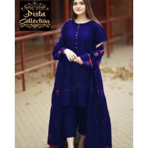 Pista Collection 3pcs Sleeves Embroidered Gown-Dark Blue