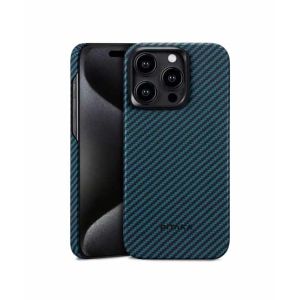 Pitaka MagEZ Aramid Fiber Case For iPhone 15 Pro Max Black/Blue Twill (PIT-0007)