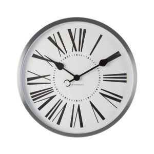 Premier Home Baillie Chrome Wall Clock White (2201017)