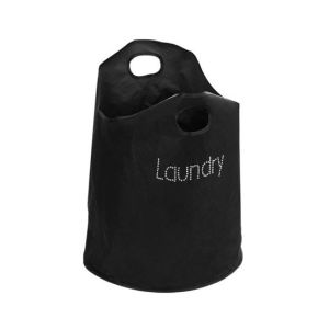 Premier Home Black Polyester Diamantes Laundry Bag (1901065)