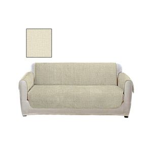 Maguari Printed Textured 5 Seater Sofa Cover Beige