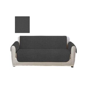 Maguari Printed Textured 5 Seater Sofa Cover Dark Grey