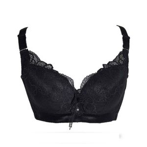 Purple Bag Fancy Lace Light Padded Wireless Bra Black (0041)