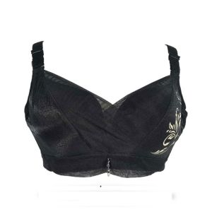 Purple Bag Fancy Net Lace Wireless Padded Bra Black (0044)