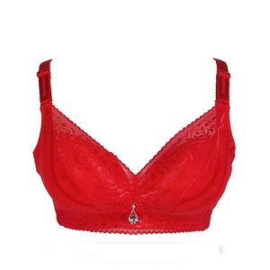 Purple Bag Fancy Soft Double Padded Wireless Bra Red (0049)