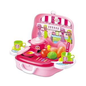 Planet X Cooking Chef Kitchen Pretend Play Set Briefcase Pink (PX-10740)