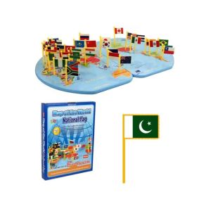 Planet X Educational Wooden World Map Flags For Kids (PX-12143)