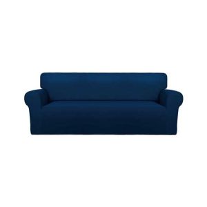 Rainbow Linen Jersey Sofa Cover 2 Seater Navy Blue