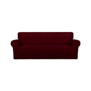 Rainbow Linen Jersey Sofa Cover 2 Seater Red