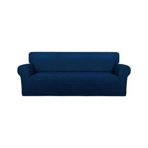 Rainbow Linen Jersey Sofa Cover 6 Seater Navy Blue