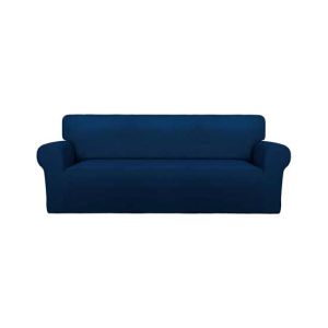 Rainbow Linen Jersey Sofa Cover 7 Seater Navy Blue