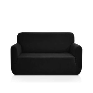 Rainbow Linen Sofa Cover Black (6 Seater)