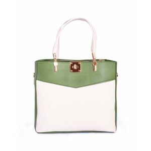 Rangoon Double Handle Tote Bag For Women Green/White